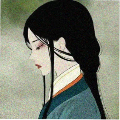 读者头像：暖黄圆框内的几何花形图案